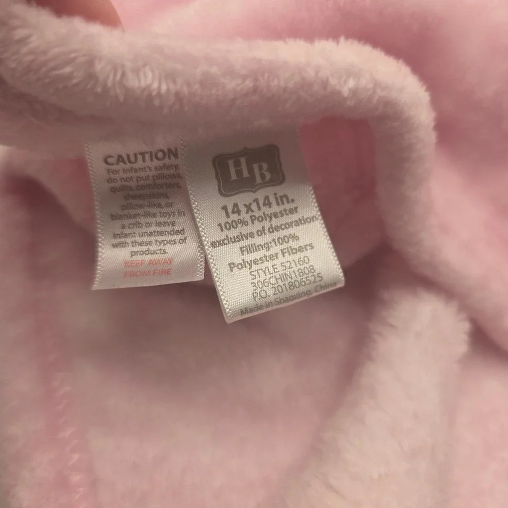 Hudson Baby Pink Unicorn Security Blanket Star Print Lovey 14x14 Plush 52160